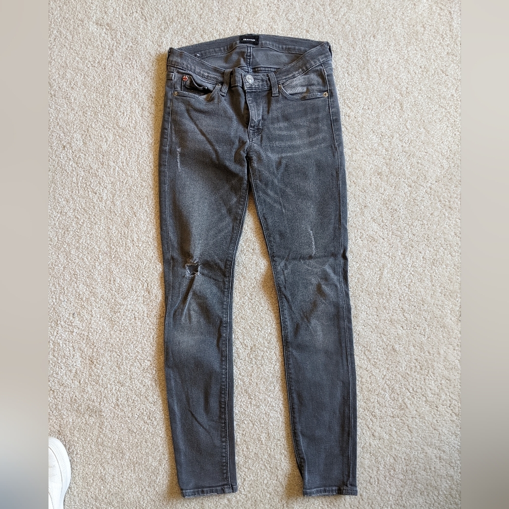 Hudson Grey Distressed Jeans